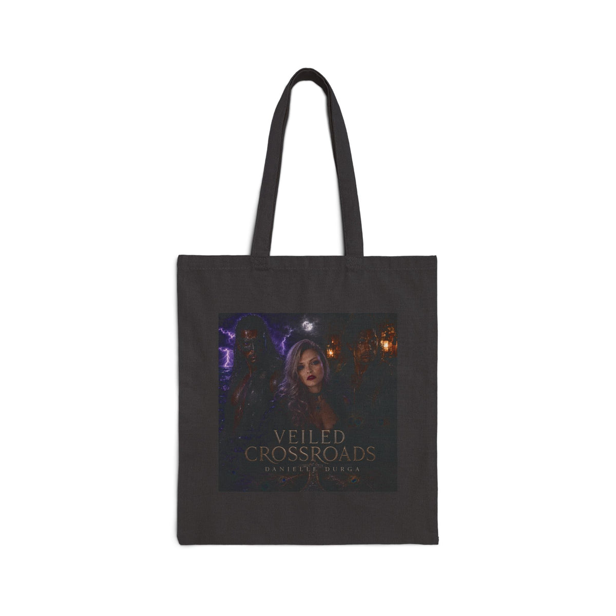 Veiled Crossroads Black Canvas Tote — Danielle Durga