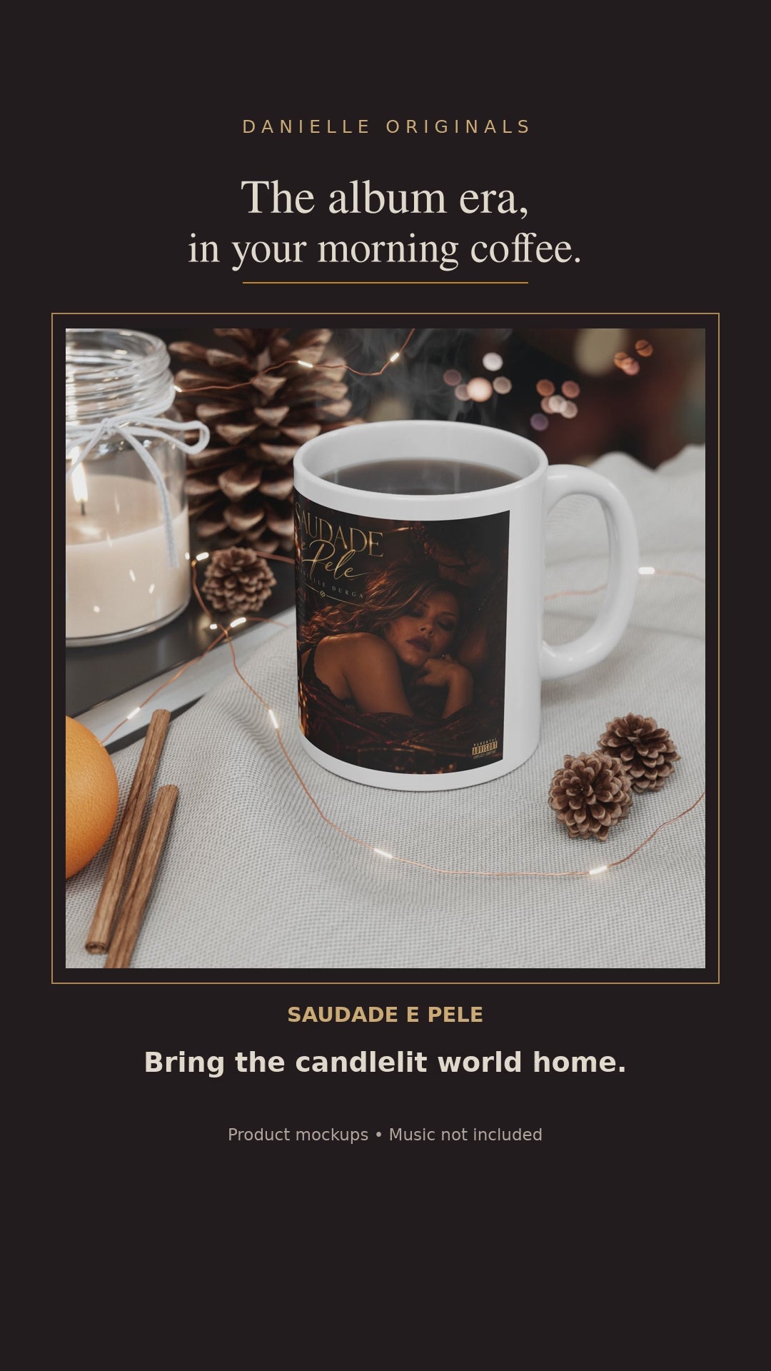 Saudade e Pele 11 ounce ceramic mug: 15-second product preview with Come Through by Danielle Durga.
